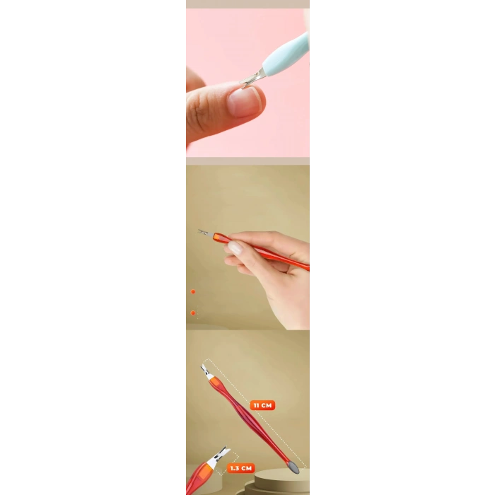 Ergonomik Tırnak Et Kesici Et İtici 2 Adet Solingen