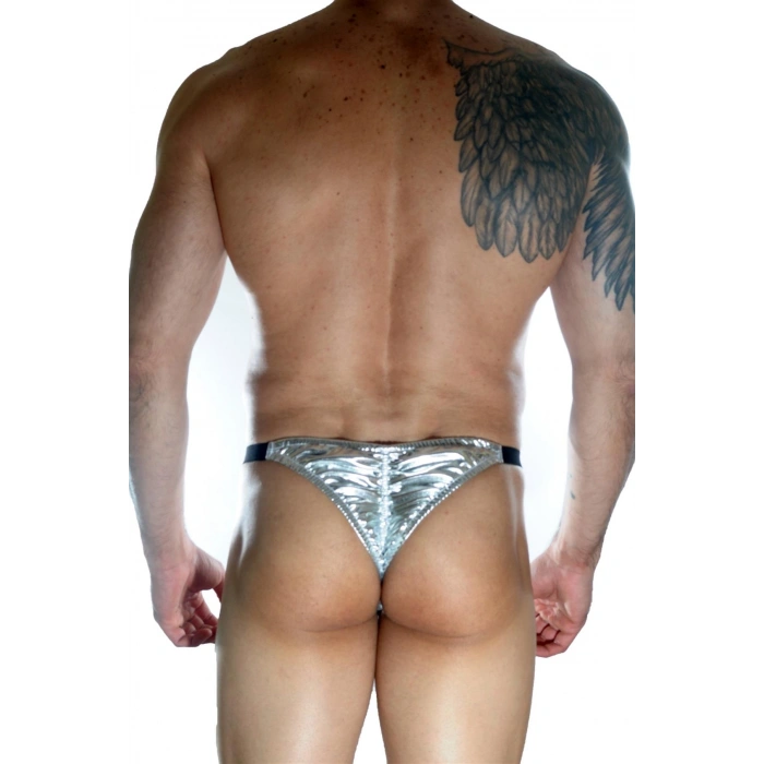Erkek  Arkası Büzgülü Gümüş Brazillian Slip