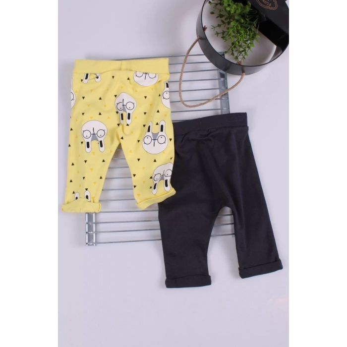 Erkek Bebek Desenli 2li Pantolon 3/12 Ay