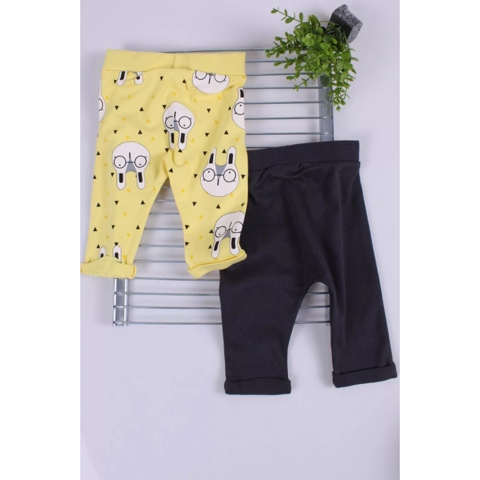 Erkek Bebek Desenli 2li Pantolon 3/12 Ay