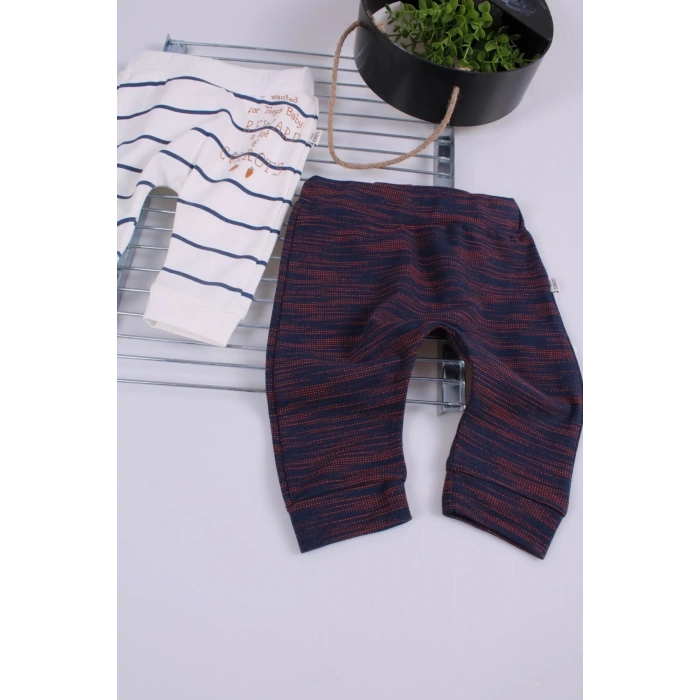 Erkek Bebek Desenli 2li Pantolon 3/12 Ay