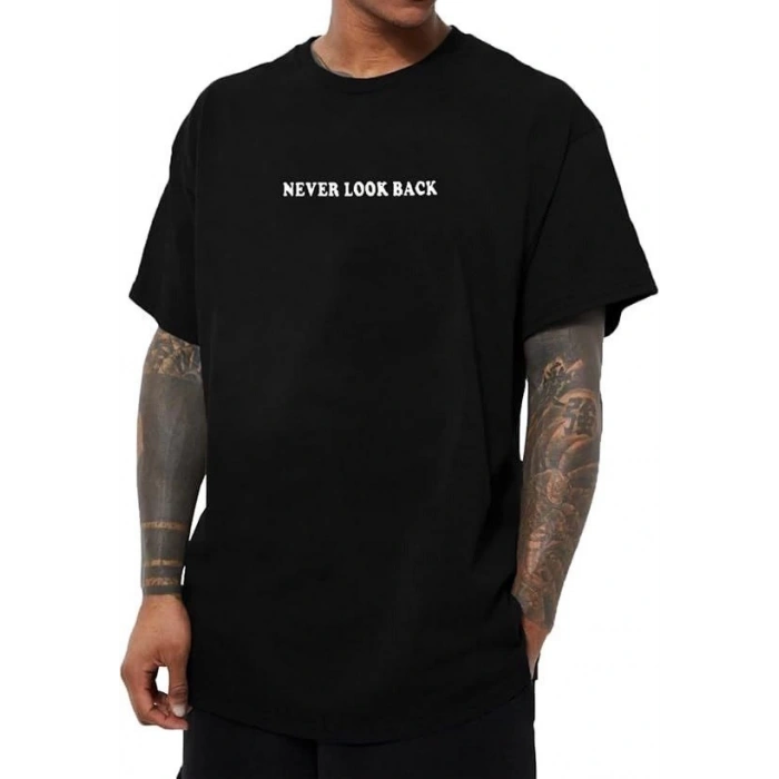 Erkek Bisiklet Yaka Kısa Kol Baskılı Tshirt