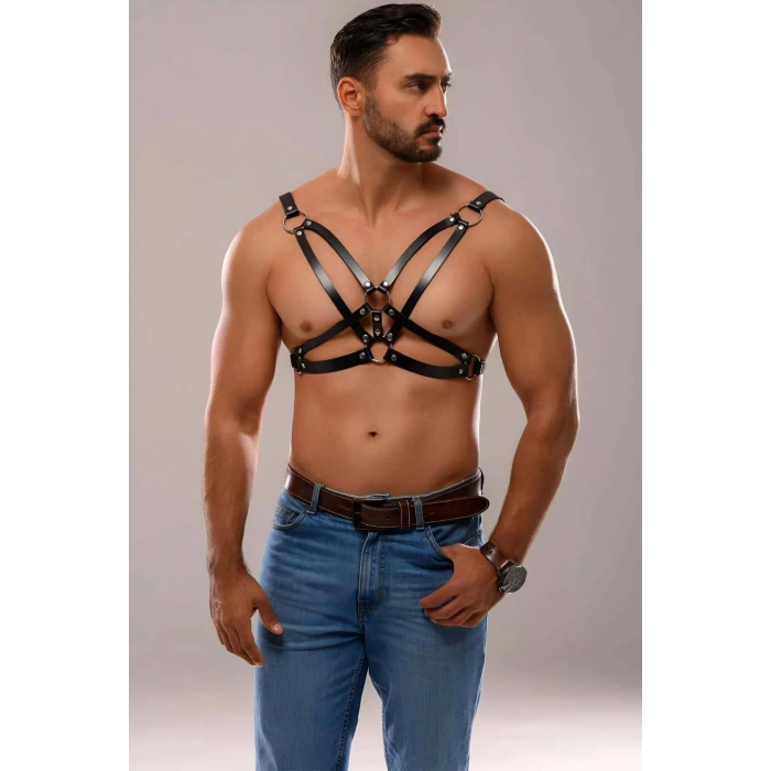 Erkek Deri Fantazi Harness - Brfm141