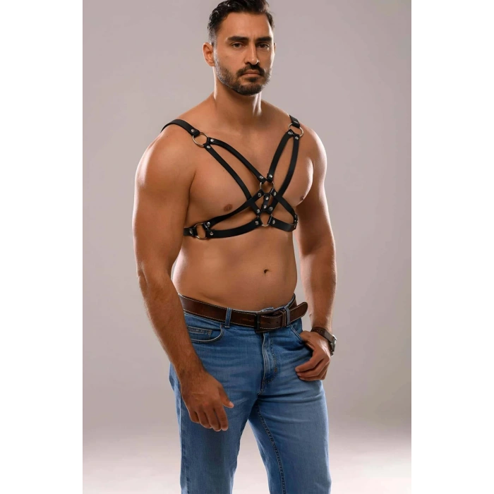 Erkek Deri Fantazi Harness - Brfm141