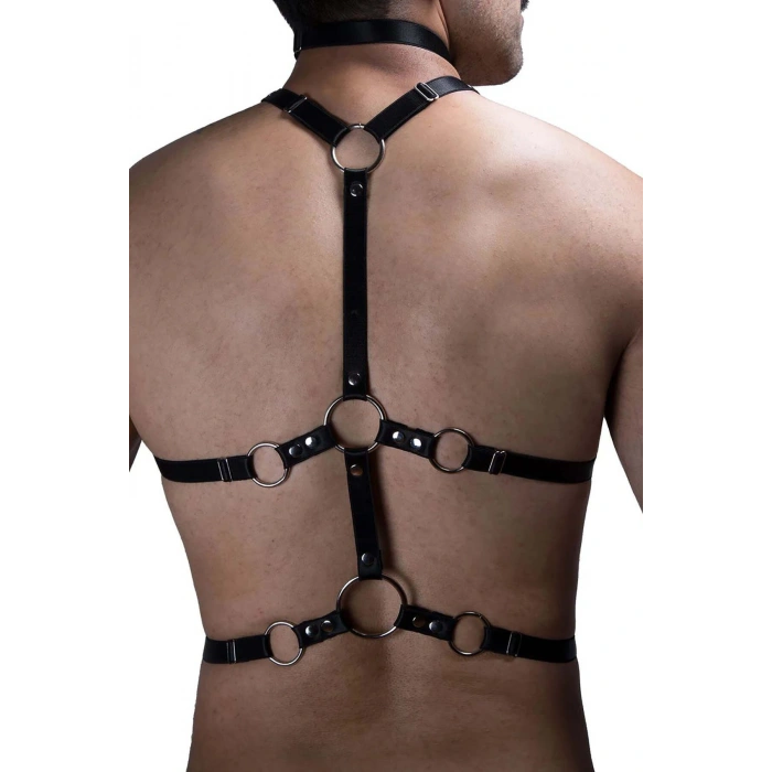 Erkek Lastik Fantazi Göğüs Harness - Brfm192