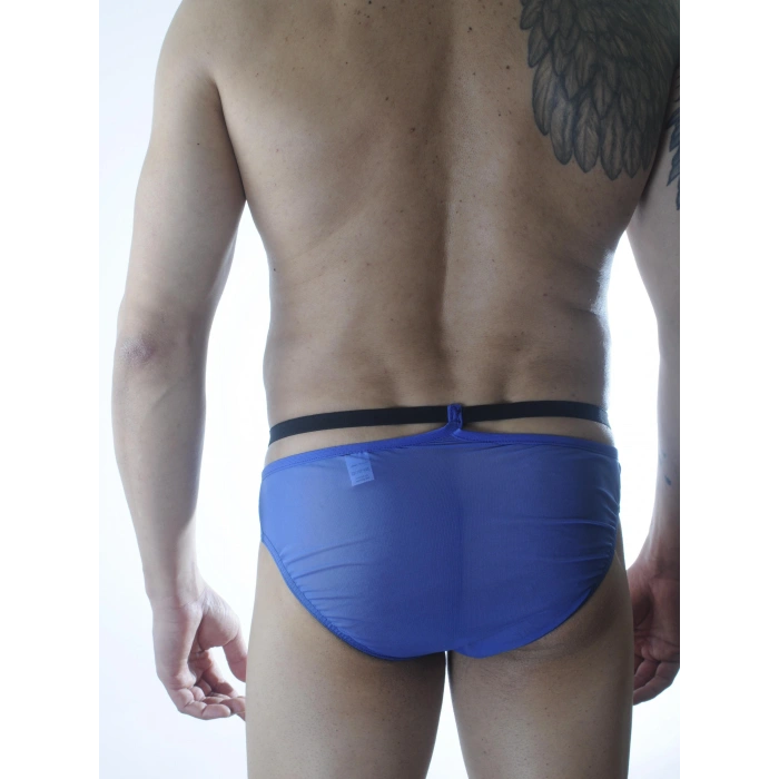 Erkek Mavi Tül Fantezi Slip İç Çamaşırı