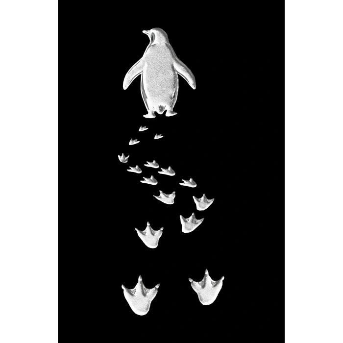 Erkek Nihilist Penguen Baskılı 3 İplik Pamuklu Kapüşonlu Sweatshirt Hoodie Siyah
