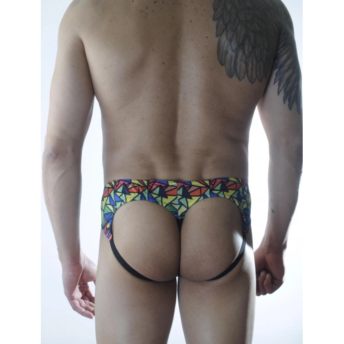 Erkek Renkli Desenli Fantezi Jockstrap