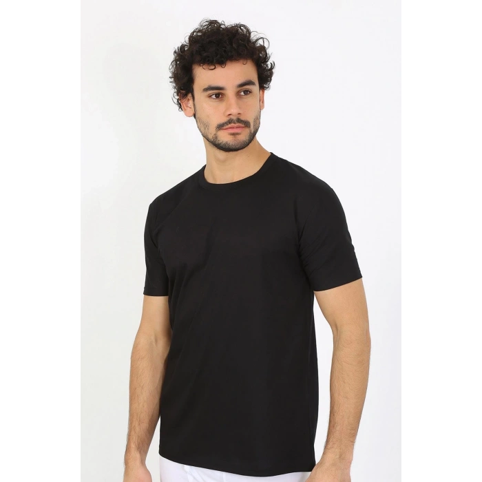 Erkek Sıfır Yaka Siyah Penye Atlet