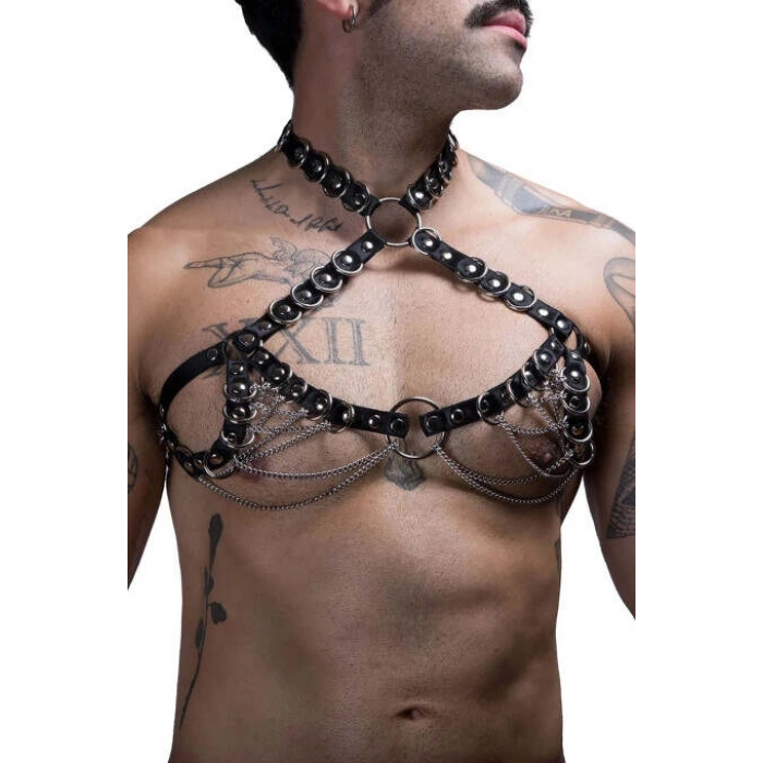 Erkek Zincirli Göğüs Harness - Brfm190