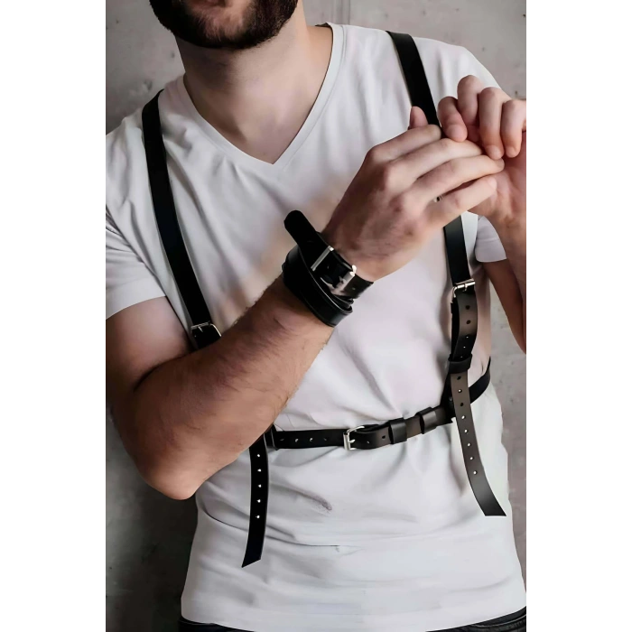 Erkrk Seksi Deri Göğüs Harness - Brfm126