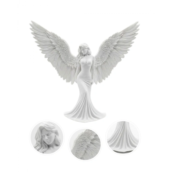 Es Melek Kadın Figürlü 3d Dekoratif Biblo Modern Salon Dekoru