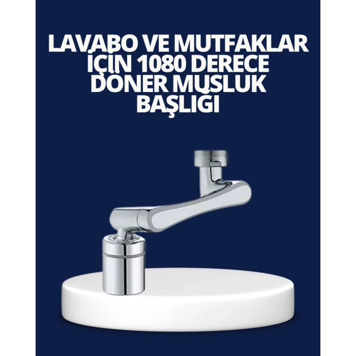 Esnek 1080° Musluk Başlığı 3 Eklemli Hareketli Su Modlu Lavabo Aparatı (72)