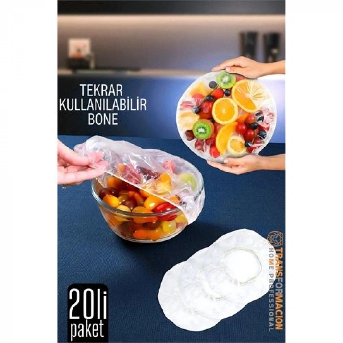 Esnek Kase Bonesi – 20 Adet, 25 cm’e Kadar Uyumlu, Tekrar Kullanılabilir Tabak Bone 722079