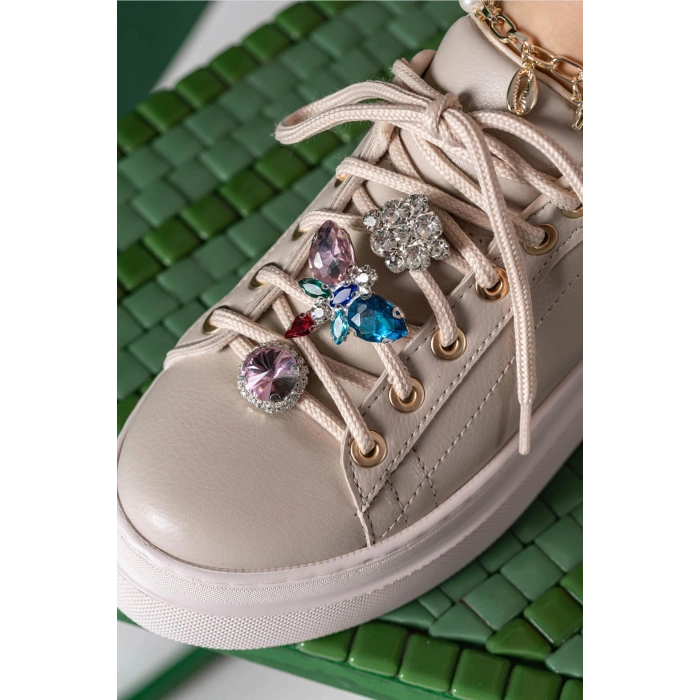 Estelle Bej Taş Aksesuarlı Spor Ayakkabı