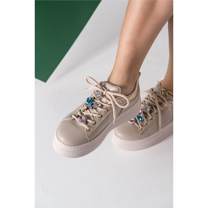 Estelle Bej Taş Aksesuarlı Spor Ayakkabı