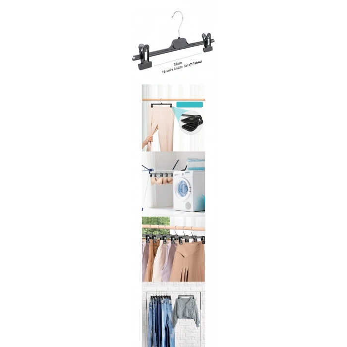 Etek Pantolon Eşarp Kıskaçlı Askı 8 Li Set