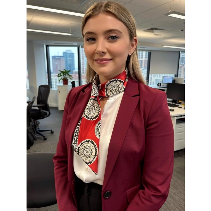 Etnik Desen Kombin Tamamlayıcı Kadın Saten Fular Günlük&Özel Gün,Hediye Olarak Alınır