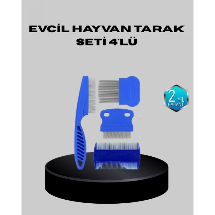 Evcil Hayvan Tüy Bakım Seti – 4’lü Paslanmaz Çelik Ve Eco Plastik Kolay Temizlenebilir Ve Dayanıklı