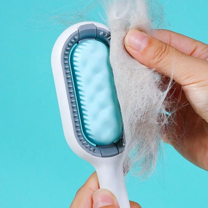 Evcil Hayvanlar İçin Çift Taraflı Pet Fırçası Nemli Tüy Tarama Tarağı (4887)