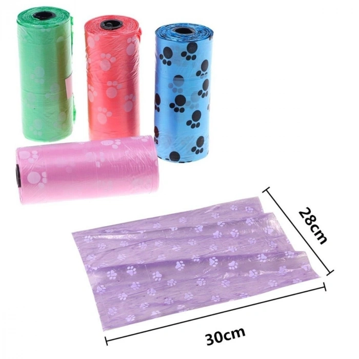 Evcil Hayvanlar Için Pati Desenli Kedi Köpek Kaka Poşeti Torbası (4887)