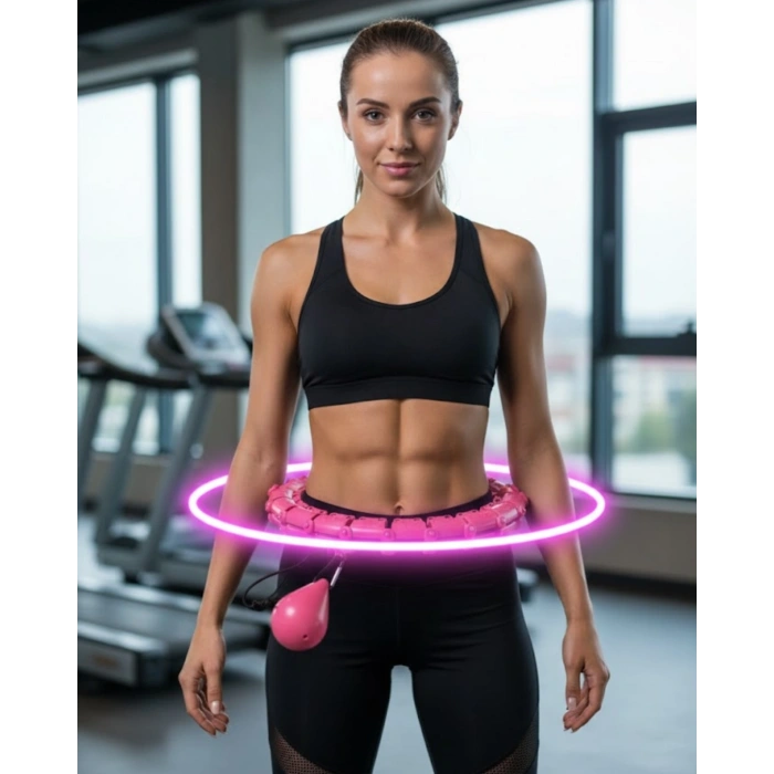 Evde Spor İçin Akıllı Hula Hoop Çemberi Bel İnceltici Mor