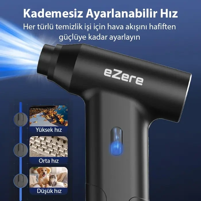 Ezere J02 Çift Fonksiyonlu Mini Araç Süpürgesi & Turbo Fan Hava Üfleyici