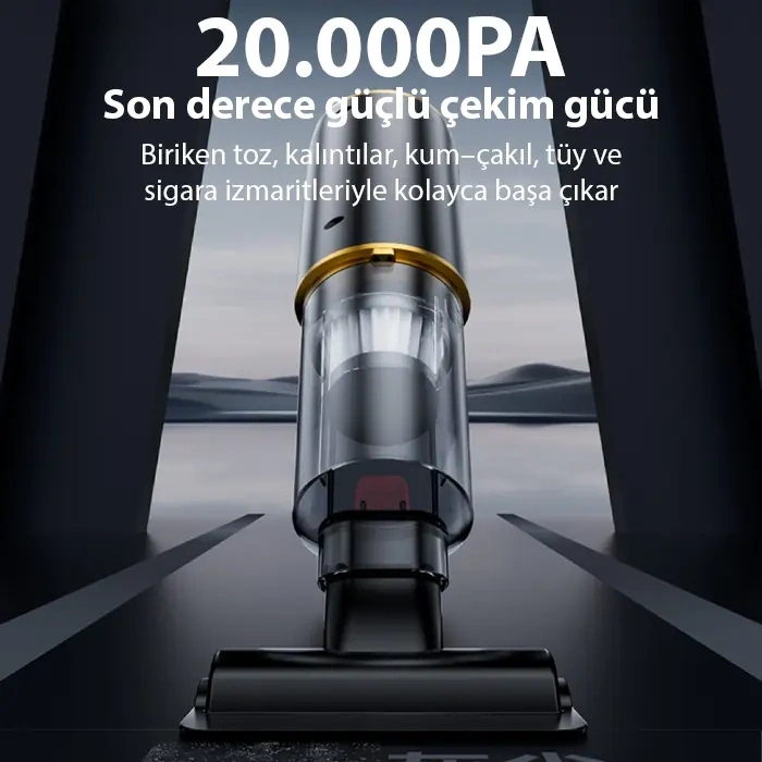 Ezere St-6609c 20000pa Güçlü Dijital Göstergeli Vakumlu Kablosuz Üflemeli Araç Süpürgesi