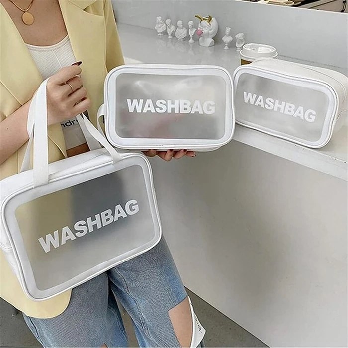 Ezere Su Geçirmez Premium Kalite Seyahat Makyaj Ve Kozmetik Çantası 3 Adet Set