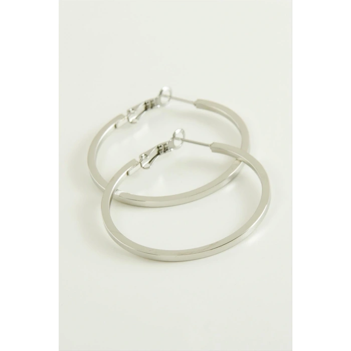 Ezme Lüks Çelik Halka Küpe 4 cm