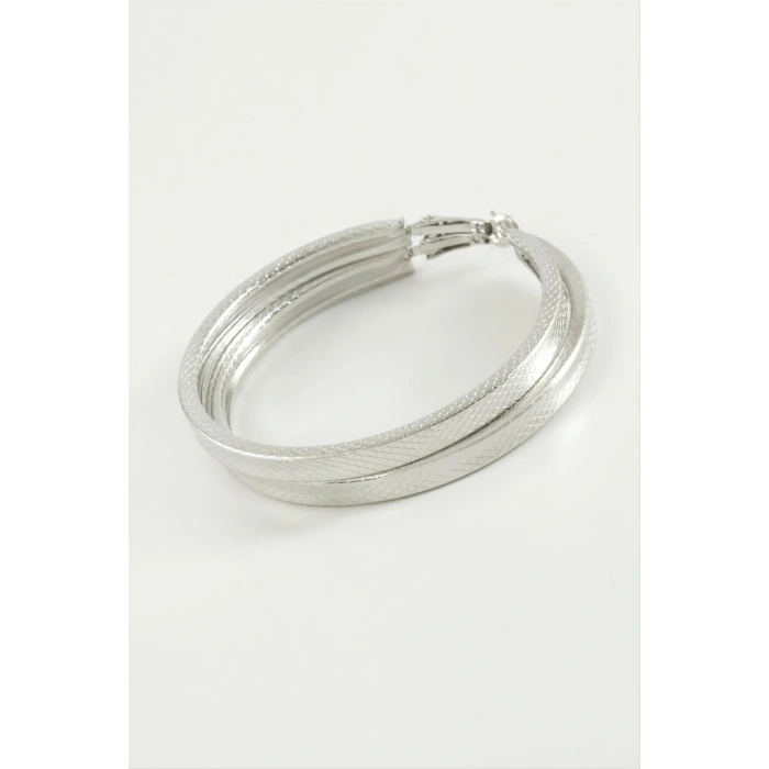 Ezme Noktalı Halka Küpe 5 cm