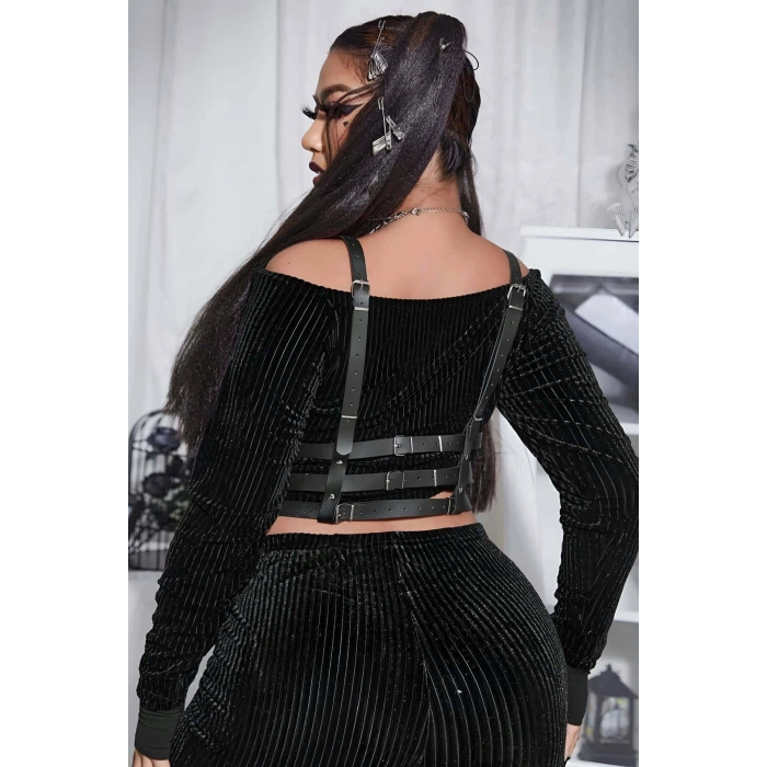Fantazi Deri Göğüs Harness, Kadın Göğüs Üzeri Harness - Brf955