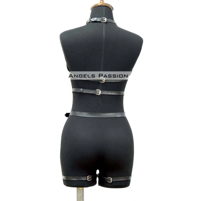 Fantazi İç Giyim Zincirli Erotik Harness Takım - Brf1081