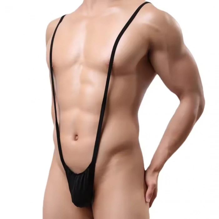 Fantezi Lastikli Siyah Erkek String – Tanga