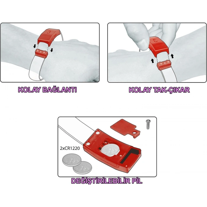 Festival & Parti LED Bileklik Baskı Yapılabilir 3 Farklı Mod Işıklı 1 Adet