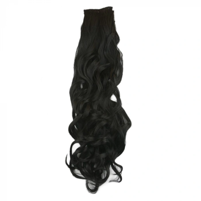 Fiber Sentetik Dalgalı 8 Parça Çıt Çıt - Siyah