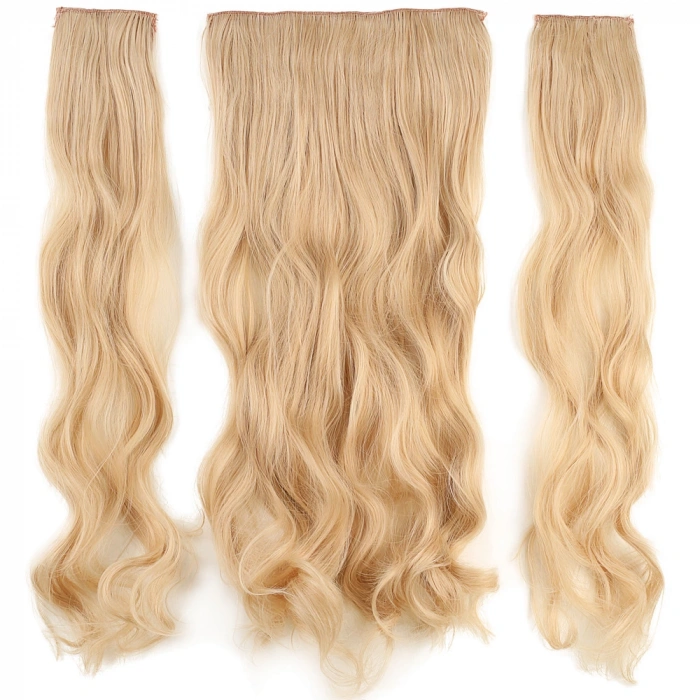 Fiber Sentetik Dalgalı Yarım Ay + 2 Yan Çıt Çıt - Balköpüğü Beyaz Platin Röfleli