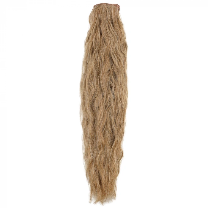 Fiber Sentetik Kabarık Dalgalı 8 Parça Çıt Çıt - Karamel Platin Röfleli