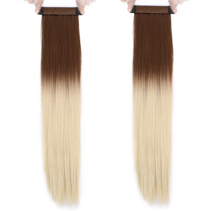 Fiber Sentetik Sihirli At Kuyruğu - Açık Kumral / Platin Ombreli