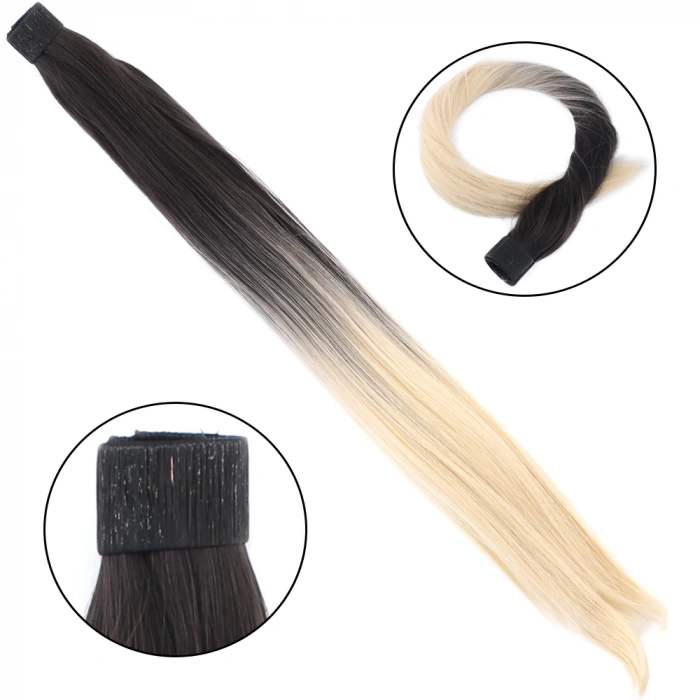 Fiber Sentetik Sihirli At Kuyruğu - Koyu Kumral / Dore Sarı Ombreli