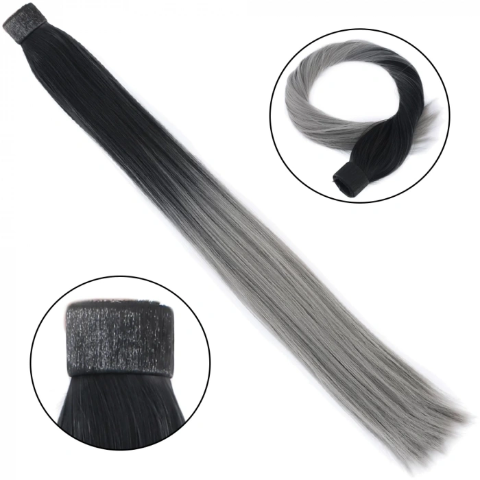 Fiber Sentetik Sihirli At Kuyruğu - Siyah / Gri Ombreli