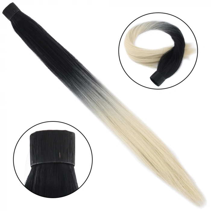 Fiber Sentetik Sihirli At Kuyruğu - Siyah / Platin Ombreli