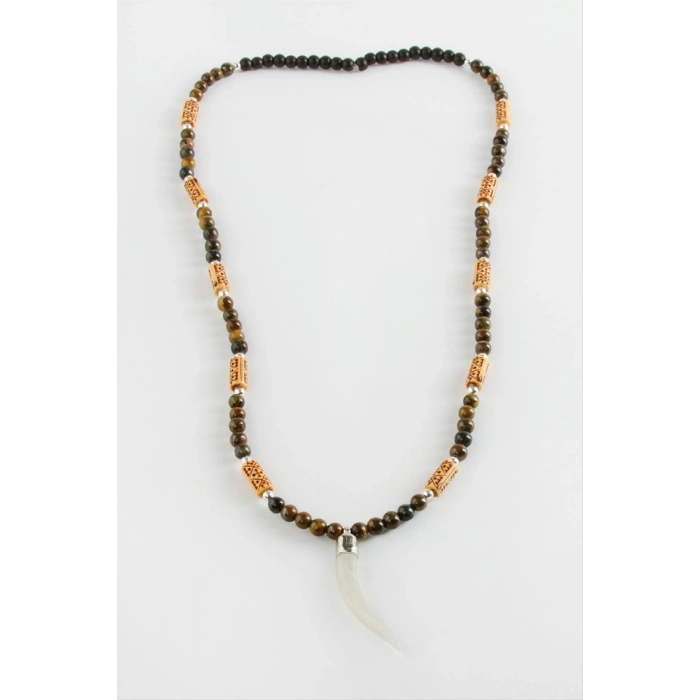 Fil Dişi Kaplangözü Doğaltaş Kolye