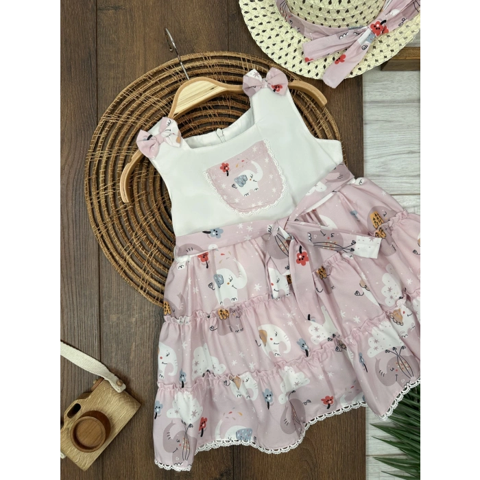 Fil Elbise ve Şapka Kız Çocuk Elbise