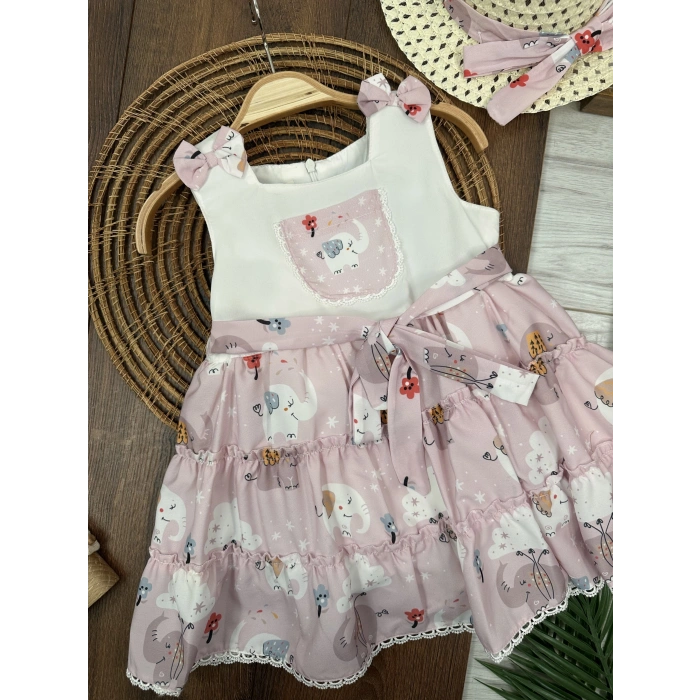 Fil Elbise ve Şapka Kız Çocuk Elbise