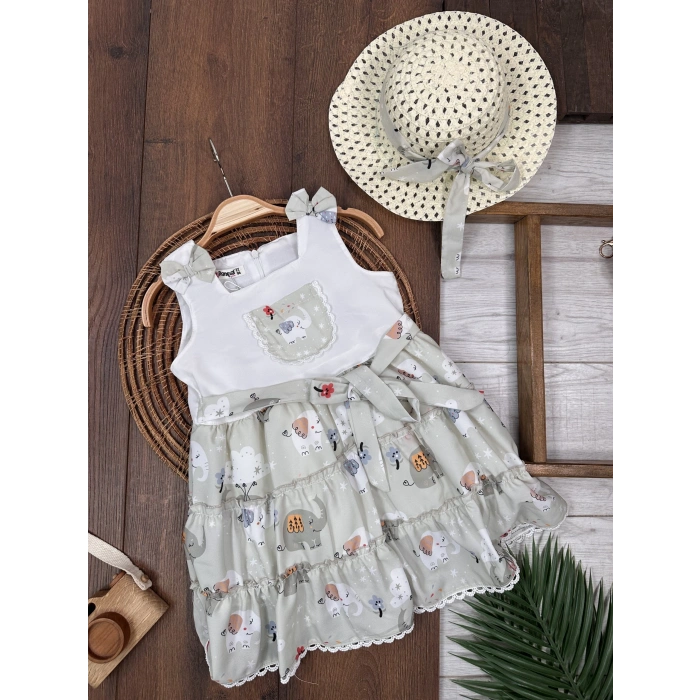 Fil Elbise ve Şapka Kız Çocuk Elbise