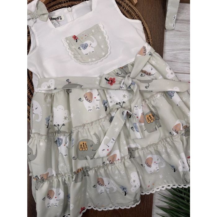 Fil Elbise ve Şapka Kız Çocuk Elbise