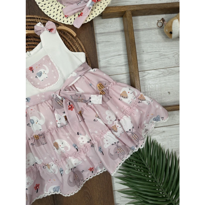 Fil Elbise ve Şapka Kız Çocuk Elbise