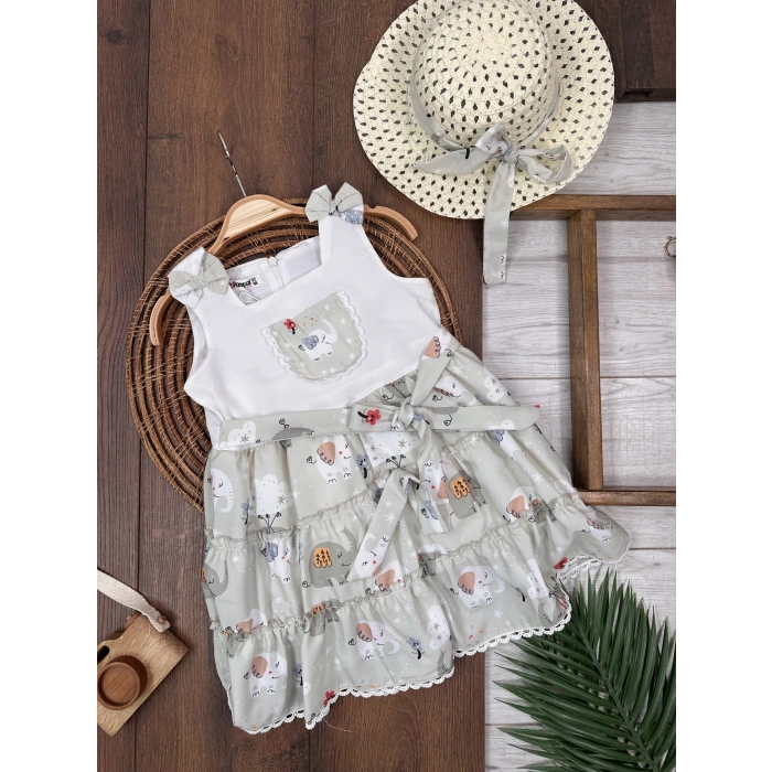 Fil Elbise ve Şapka Kız Çocuk Elbise