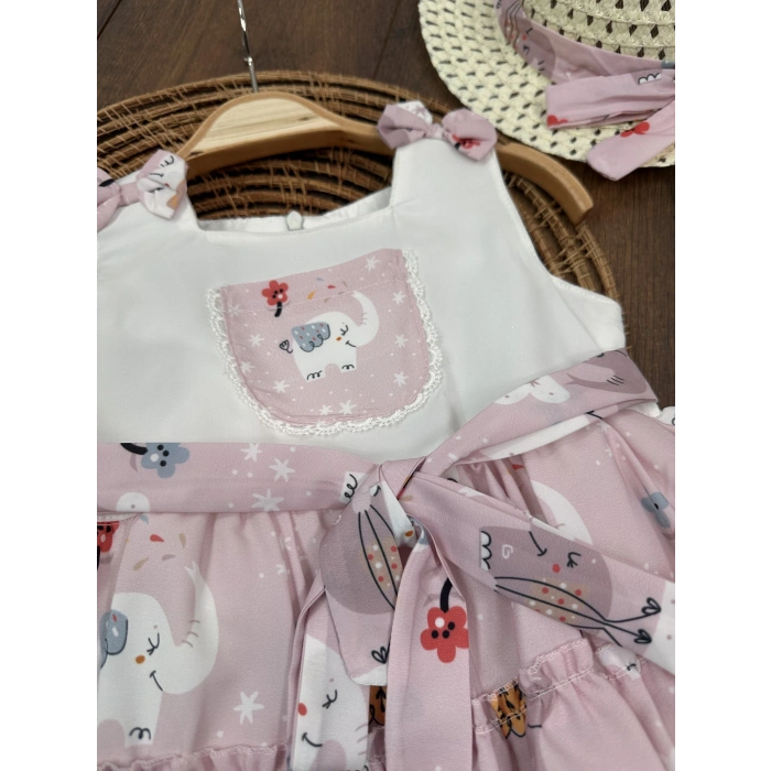 Fil Elbise ve Şapka Kız Çocuk Elbise